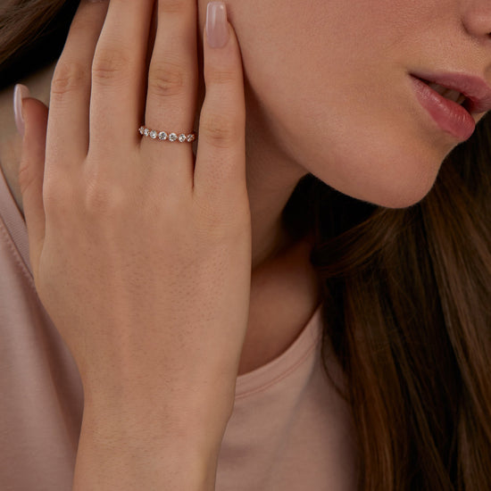 0.58 CT Round Full Eternity CVD EF/VVS Diamond Wedding Band 1