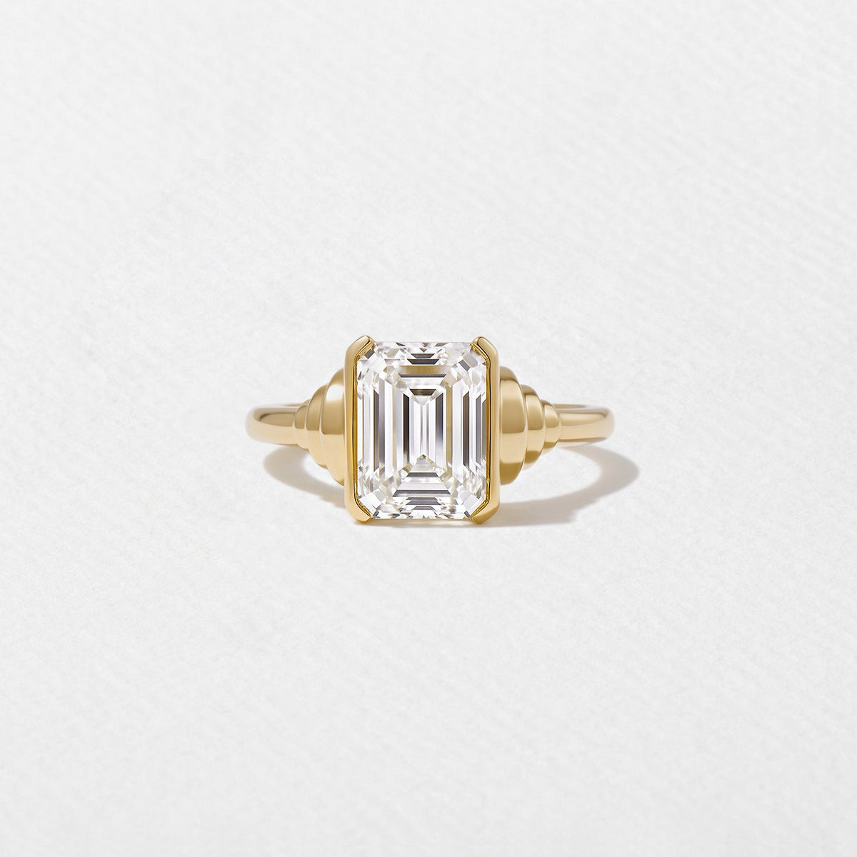 Emerald Pave Engagement Ring – 1 CT Lab Grown Diamond