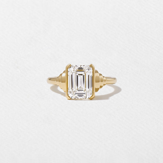 Emerald Pave Engagement Ring – 1 CT Lab Grown Diamond