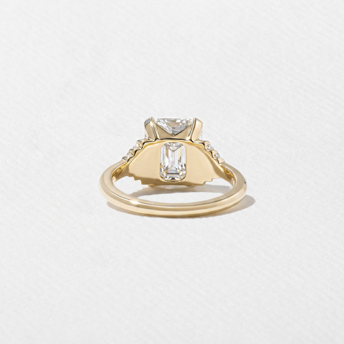 Emerald Pave Engagement Ring – 1 CT Lab Grown Diamond