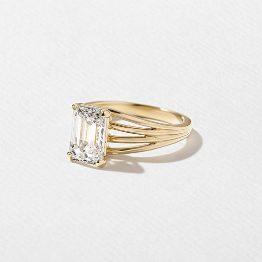 Emerald Pave Engagement Ring – 1 CT Lab Grown Diamond