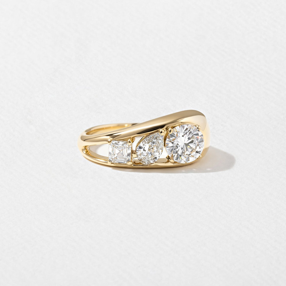Emerald Pave Engagement Ring – 1 CT Lab Grown Diamond