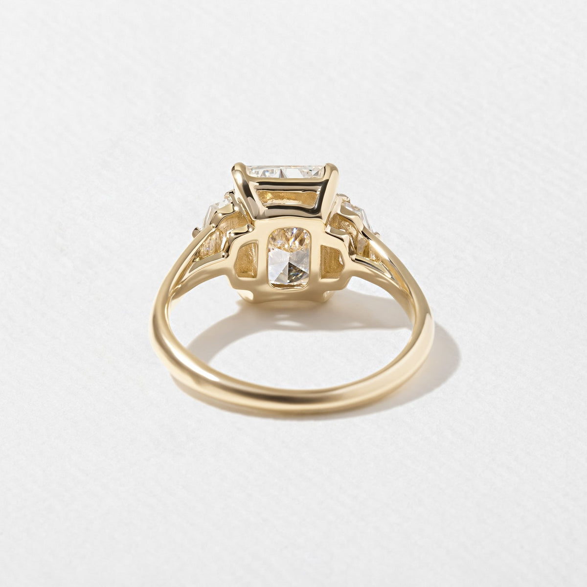 Emerald Pave Engagement Ring – 1 CT Lab Grown Diamond