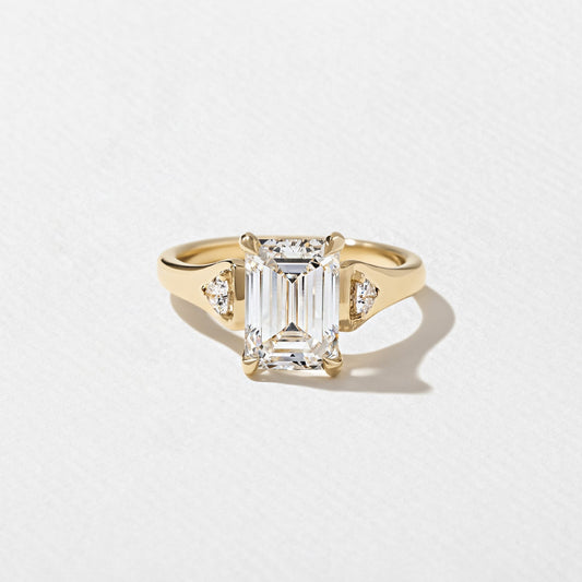 Emerald Pave Engagement Ring – 1 CT Lab Grown Diamond