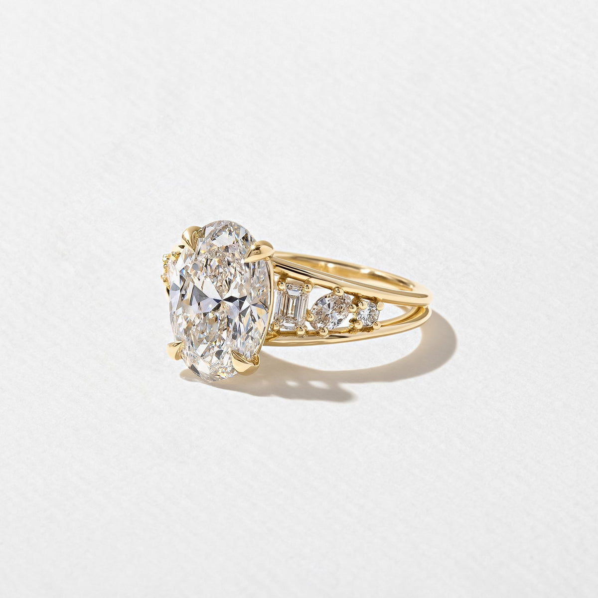 Emerald Pave Engagement Ring – 1 CT Lab Grown Diamond