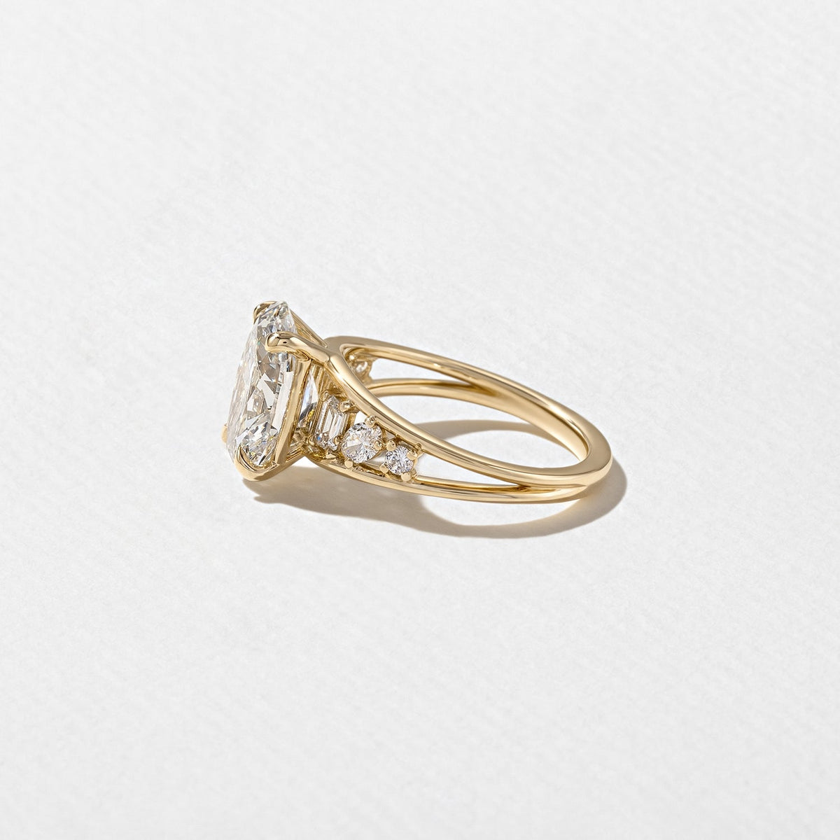 Emerald Pave Engagement Ring – 1 CT Lab Grown Diamond