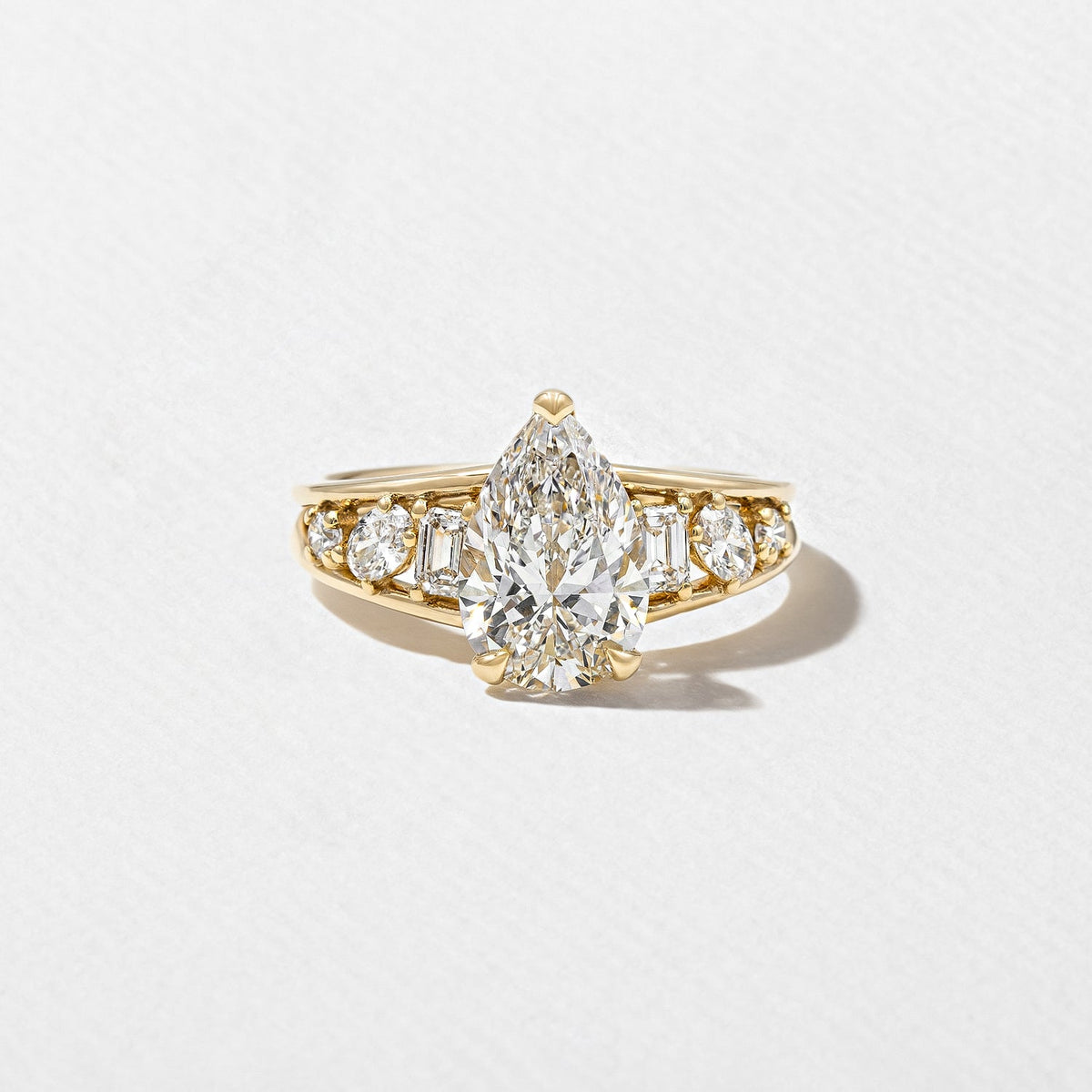 Emerald Pave Engagement Ring – 1 CT Lab Grown Diamond