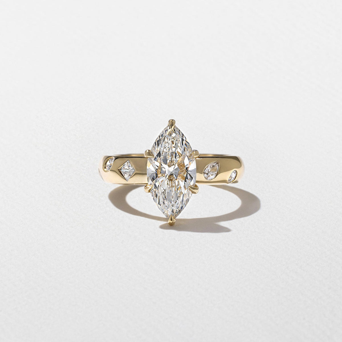 Emerald Pave Engagement Ring – 1 CT Lab Grown Diamond
