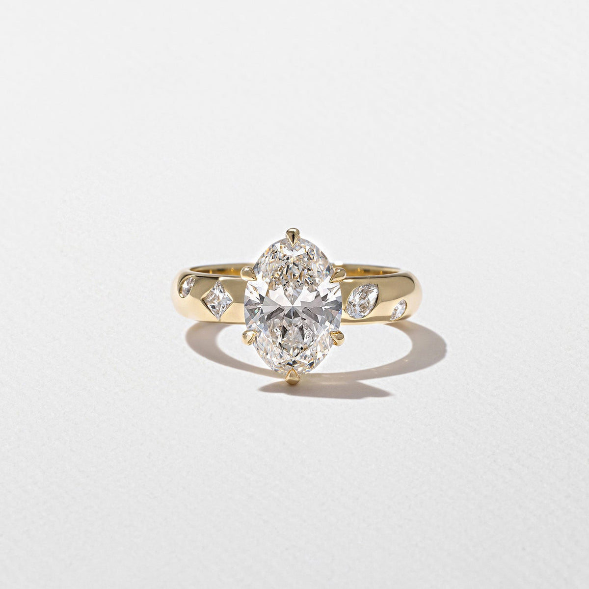 Emerald Pave Engagement Ring – 1 CT Lab Grown Diamond