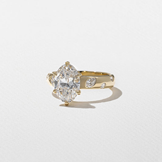 Emerald Pave Engagement Ring – 1 CT Lab Grown Diamond