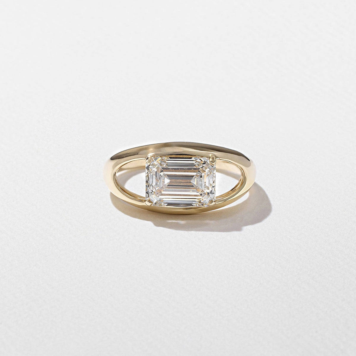 Emerald Pave Engagement Ring – 1 CT Lab Grown Diamond