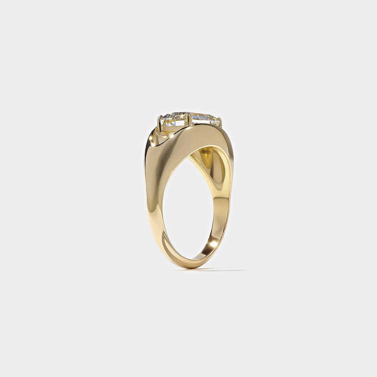 Emerald Pave Engagement Ring – 1 CT Lab Grown Diamond