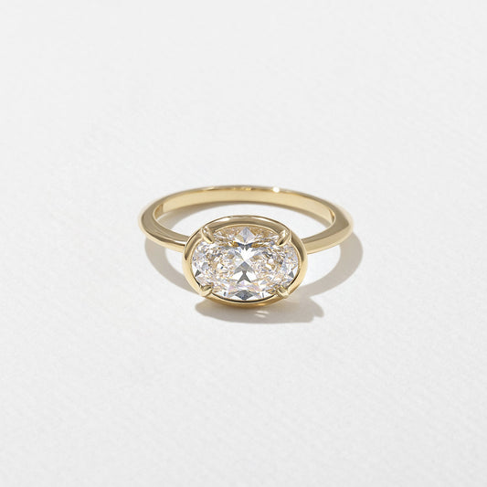 Emerald Pave Engagement Ring – 1 CT Lab Grown Diamond