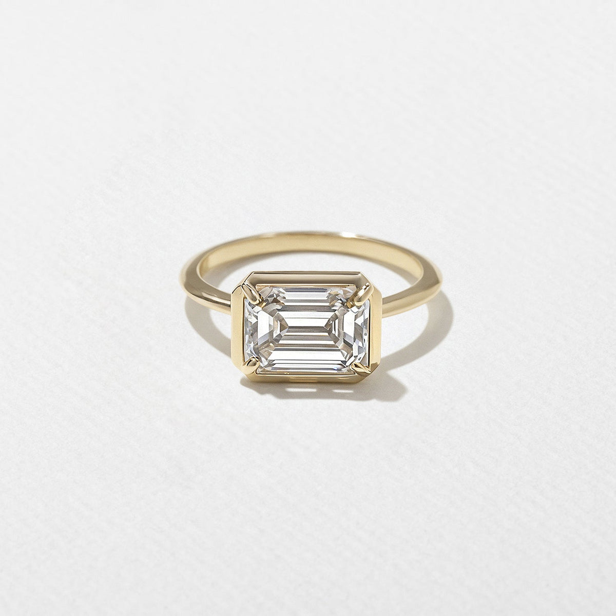 Emerald Pave Engagement Ring – 1 CT Lab Grown Diamond