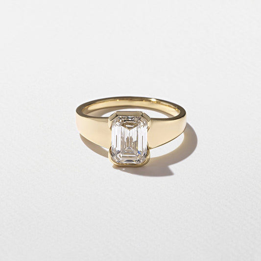 Emerald Pave Engagement Ring – 1 CT Lab Grown Diamond