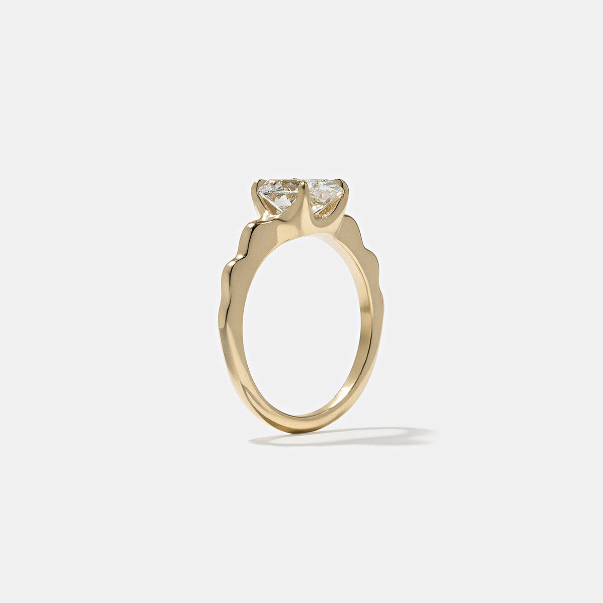 Emerald Pave Engagement Ring – 1 CT Lab Grown Diamond