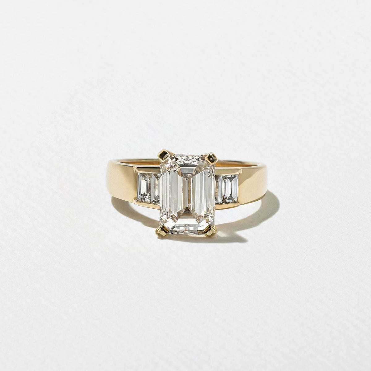 Emerald Pave Engagement Ring – 1 CT Lab Grown Diamond
