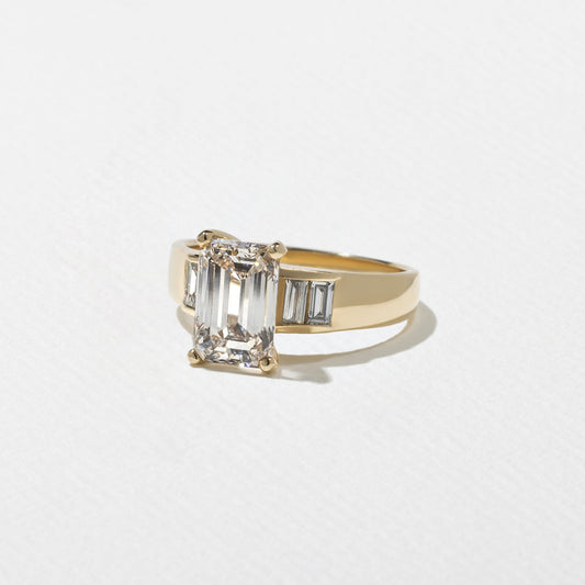 Emerald Pave Engagement Ring – 1 CT Lab Grown Diamond