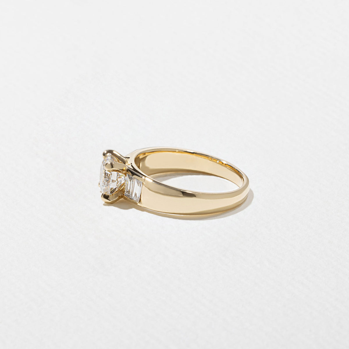 Emerald Pave Engagement Ring – 1 CT Lab Grown Diamond