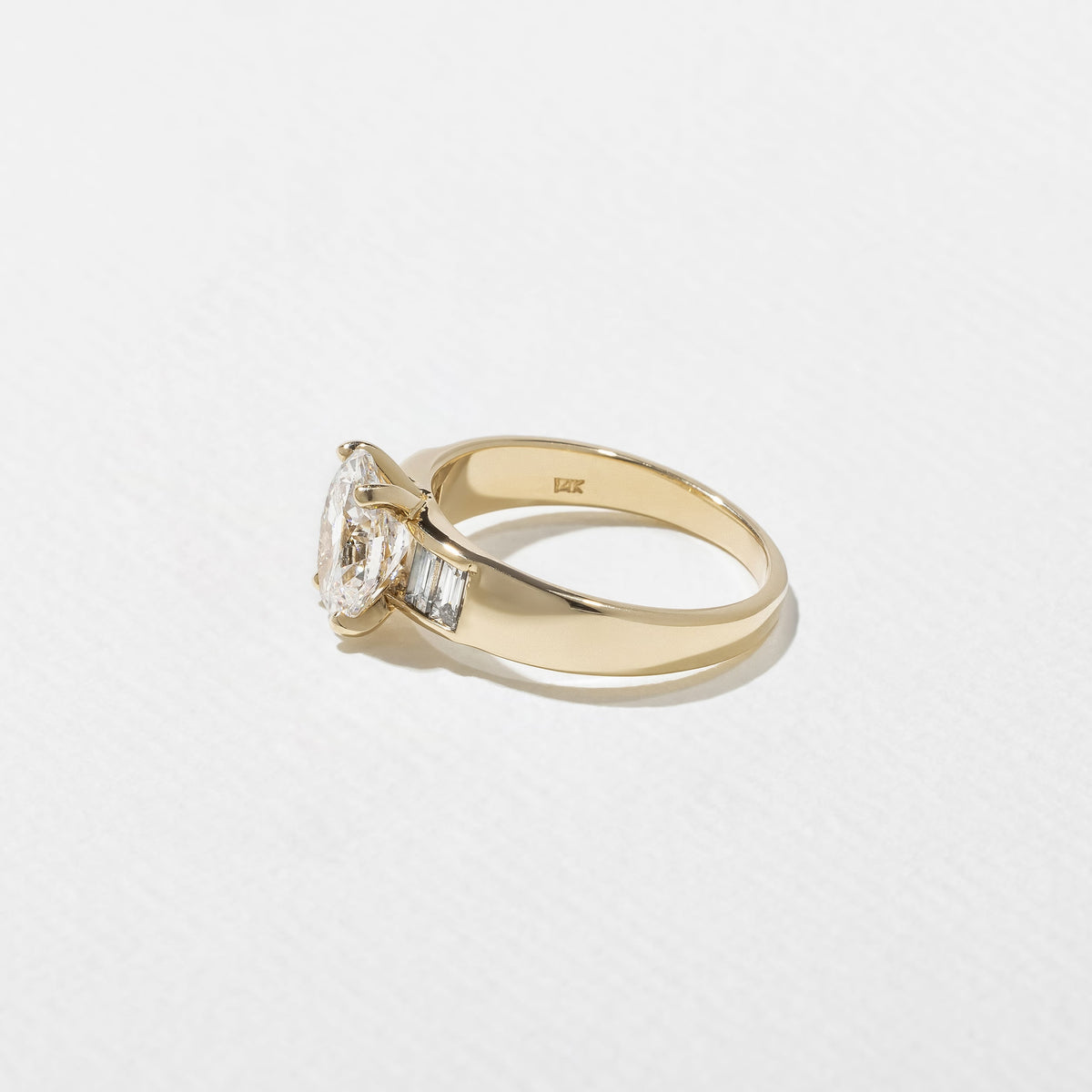 Emerald Pave Engagement Ring – 1 CT Lab Grown Diamond