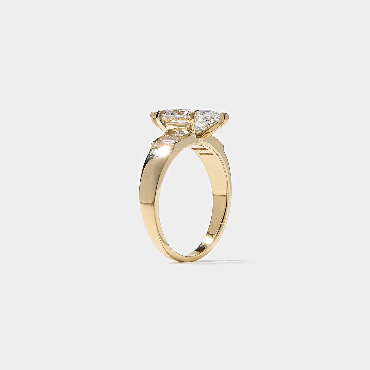 Emerald Pave Engagement Ring – 1 CT Lab Grown Diamond