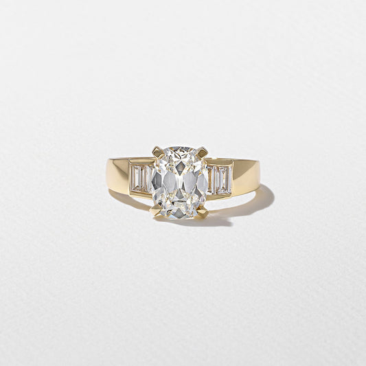 Emerald Pave Engagement Ring – 1 CT Lab Grown Diamond
