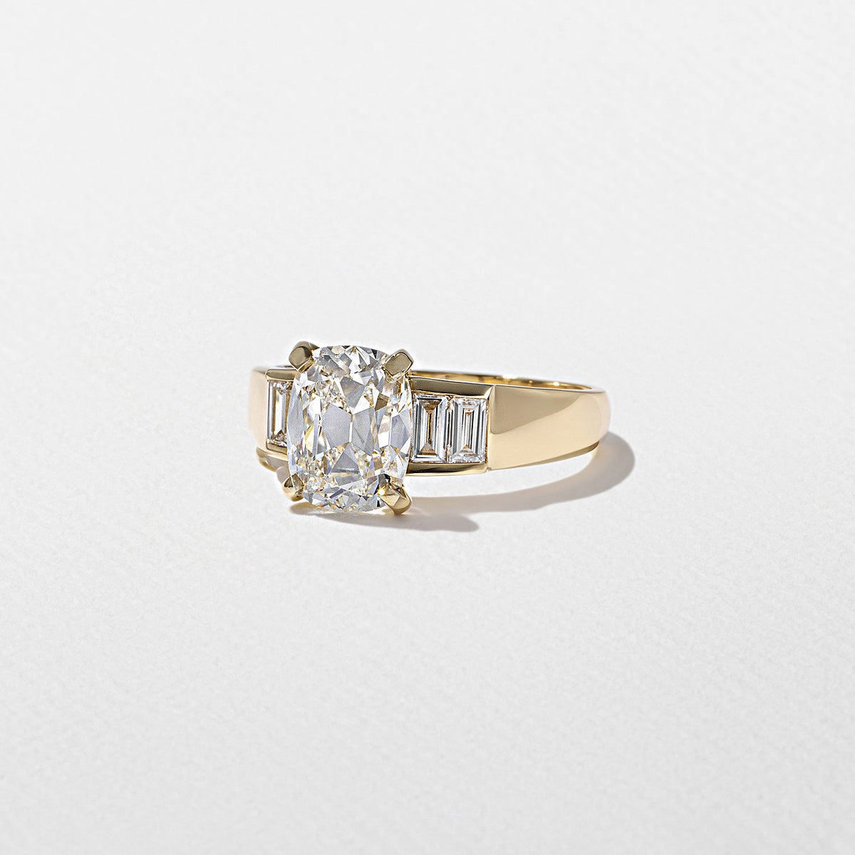 Emerald Pave Engagement Ring – 1 CT Lab Grown Diamond