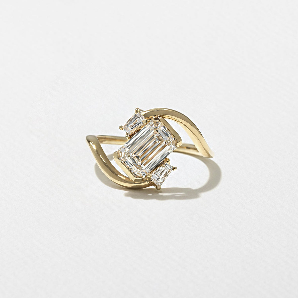 Emerald Pave Engagement Ring – 1 CT Lab Grown Diamond