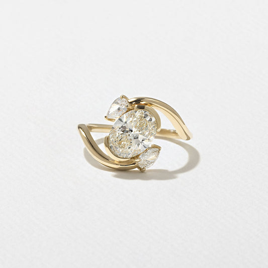 Emerald Pave Engagement Ring – 1 CT Lab Grown Diamond
