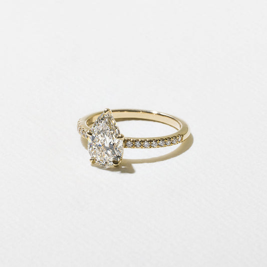 Emerald Pave Engagement Ring – 1 CT Lab Grown Diamond