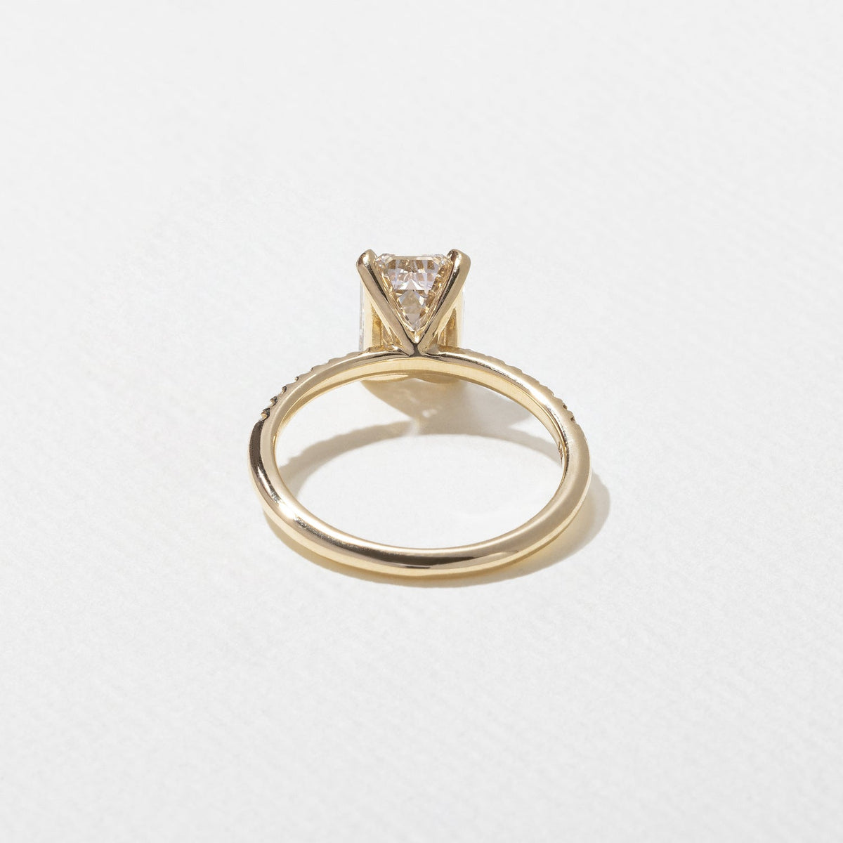 Emerald Pave Engagement Ring – 1 CT Lab Grown Diamond