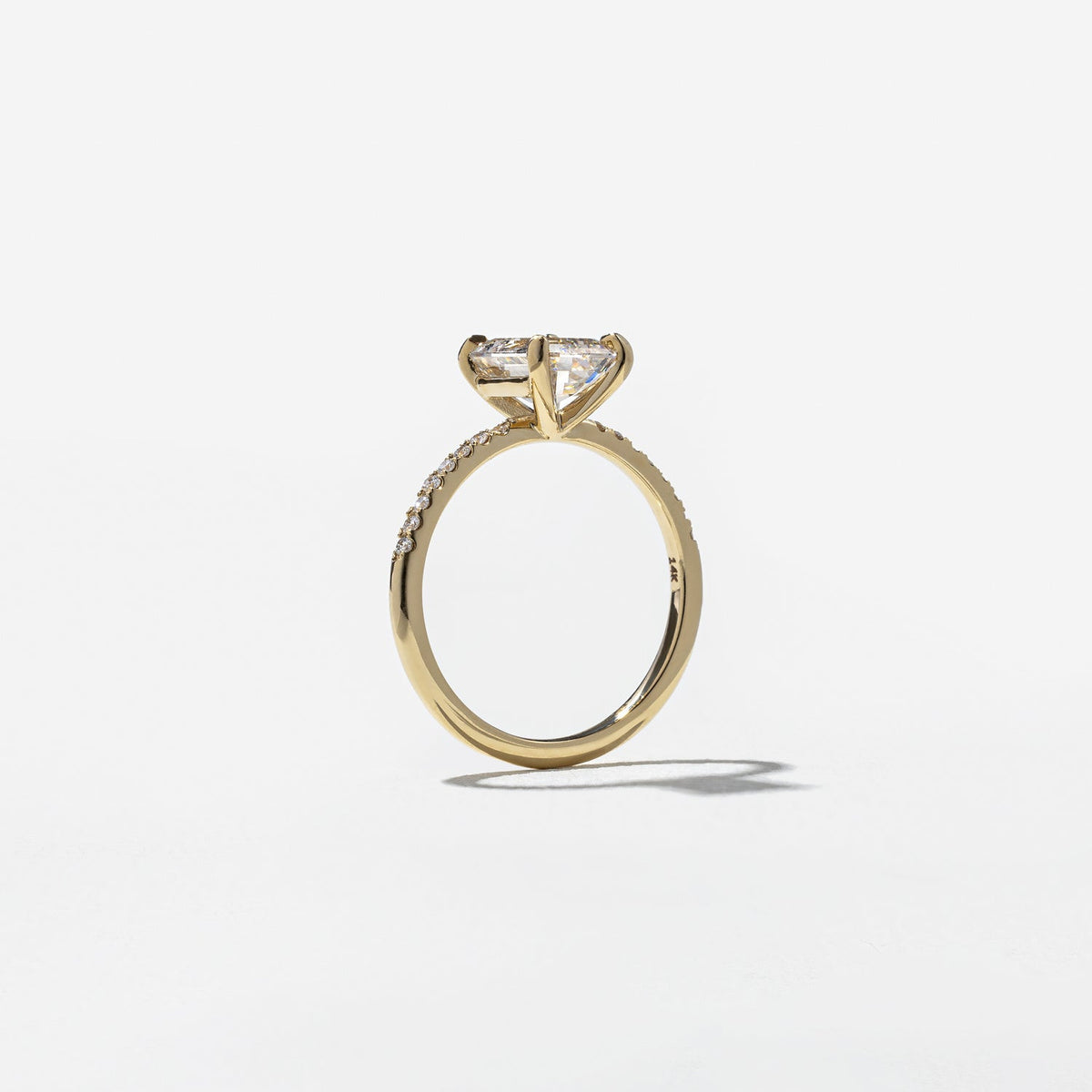 Emerald Pave Engagement Ring – 1 CT Lab Grown Diamond