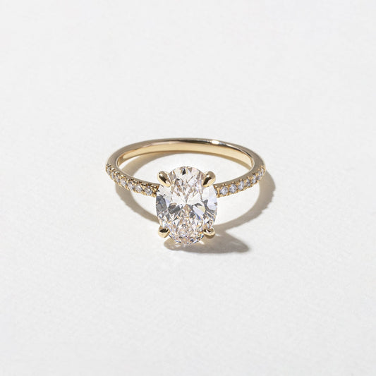 Emerald Pave Engagement Ring – 1 CT Lab Grown Diamond