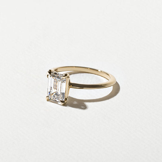 Emerald Pave Engagement Ring – 1 CT Lab Grown Diamond