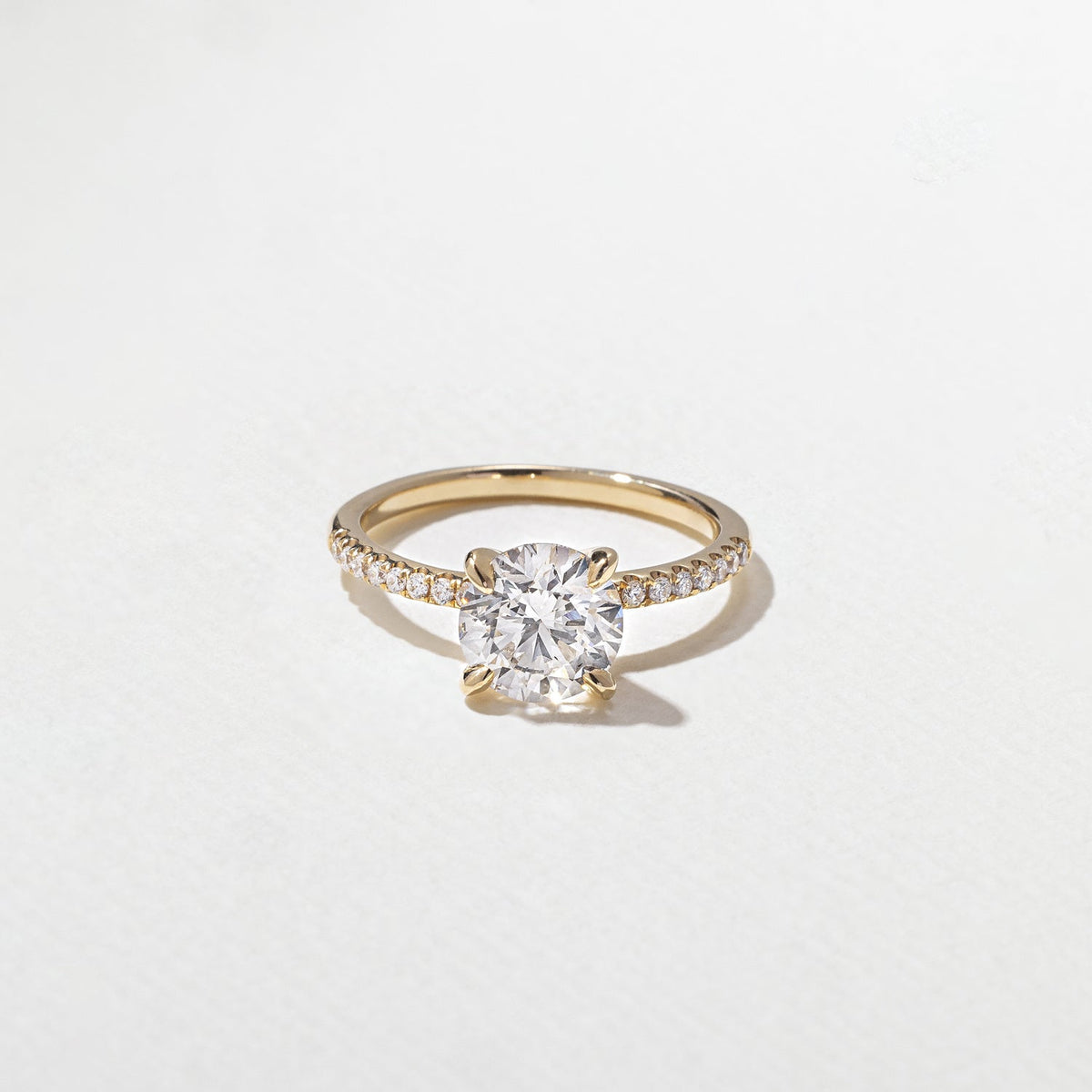 Emerald Pave Engagement Ring – 1 CT Lab Grown Diamond