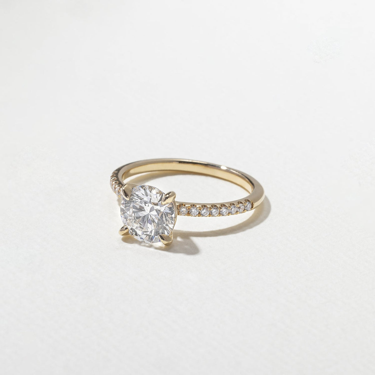Emerald Pave Engagement Ring – 1 CT Lab Grown Diamond