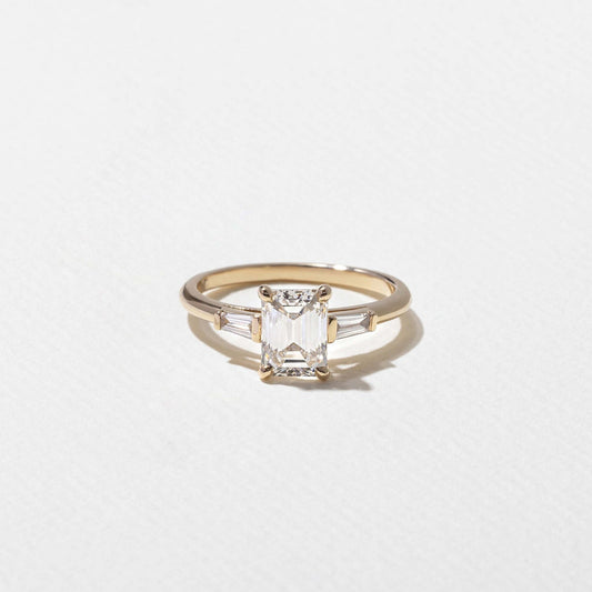 Emerald Pave Engagement Ring – 1 CT Lab Grown Diamond