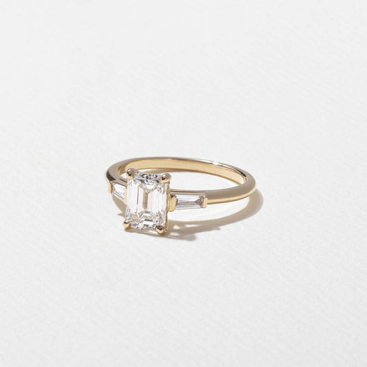 Emerald Pave Engagement Ring – 1 CT Lab Grown Diamond