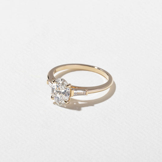 Emerald Pave Engagement Ring – 1 CT Lab Grown Diamond