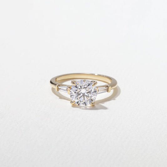 Emerald Pave Engagement Ring – 1 CT Lab Grown Diamond