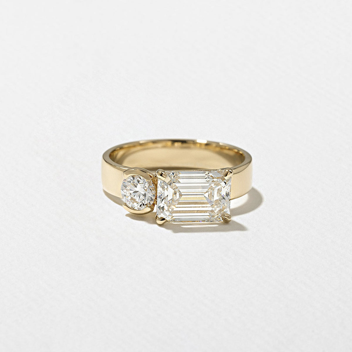 Emerald Pave Engagement Ring – 1 CT Lab Grown Diamond