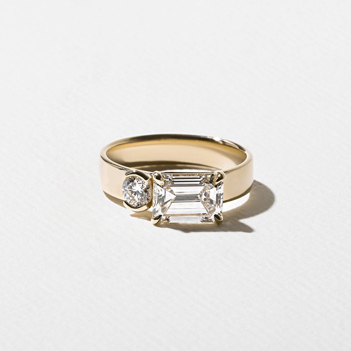 Emerald Pave Engagement Ring – 1 CT Lab Grown Diamond