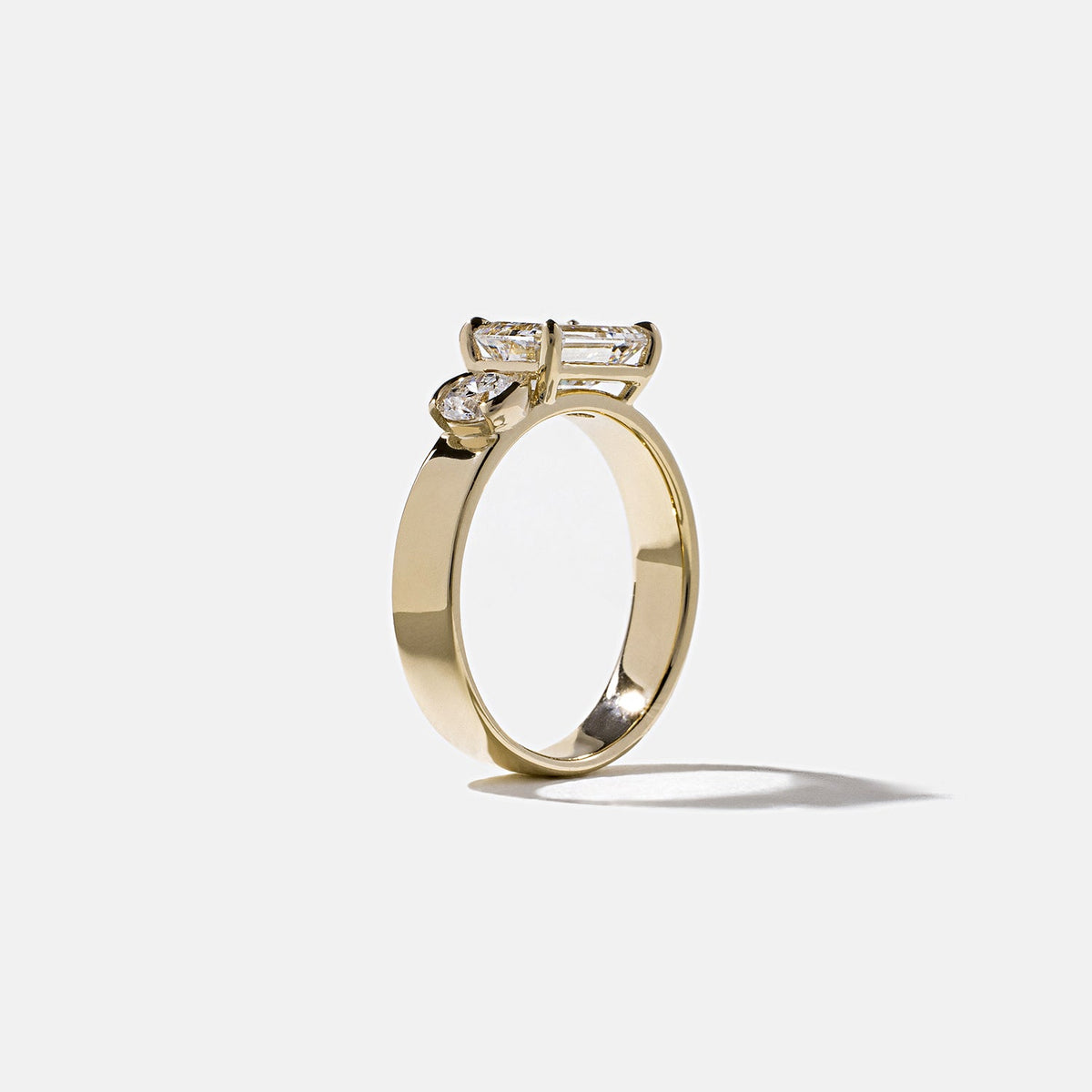 Emerald Pave Engagement Ring – 1 CT Lab Grown Diamond