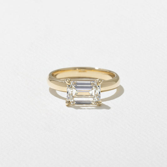 Emerald Pave Engagement Ring – 1 CT Lab Grown Diamond