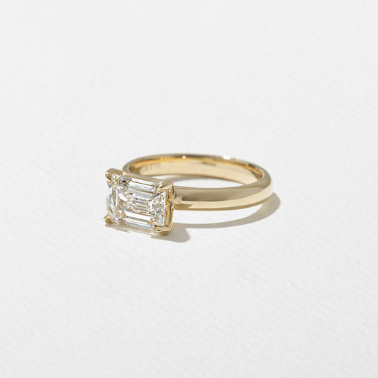 Emerald Pave Engagement Ring – 1 CT Lab Grown Diamond