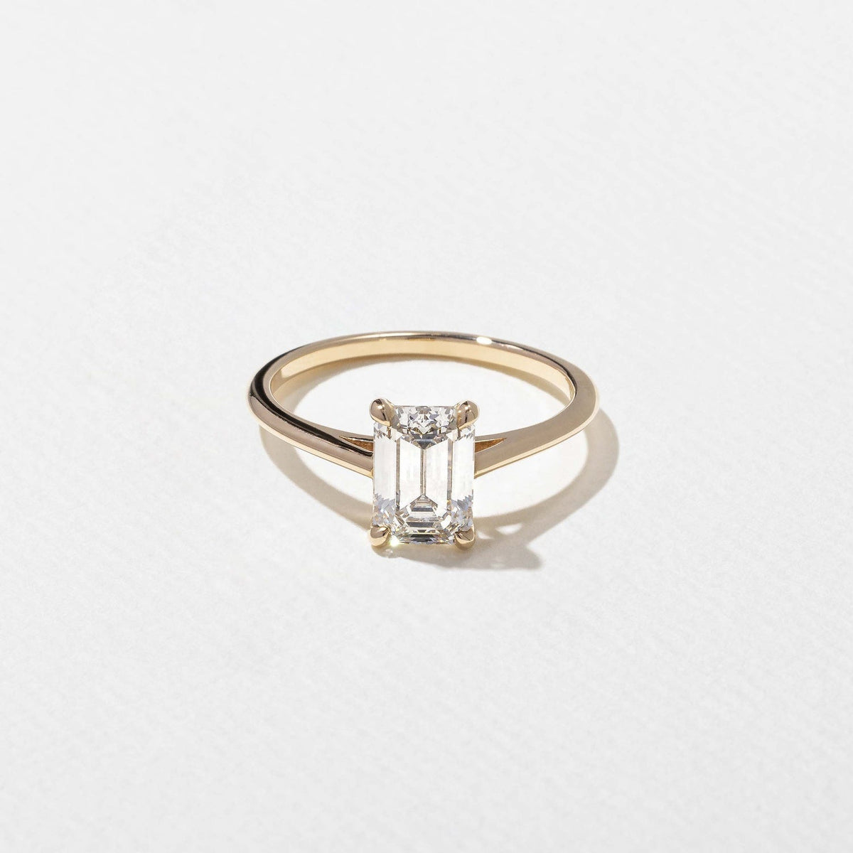 Emerald Pave Engagement Ring – 1 CT Lab Grown Diamond