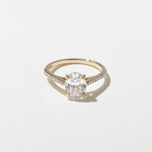 Emerald Pave Engagement Ring – 1 CT Lab Grown Diamond