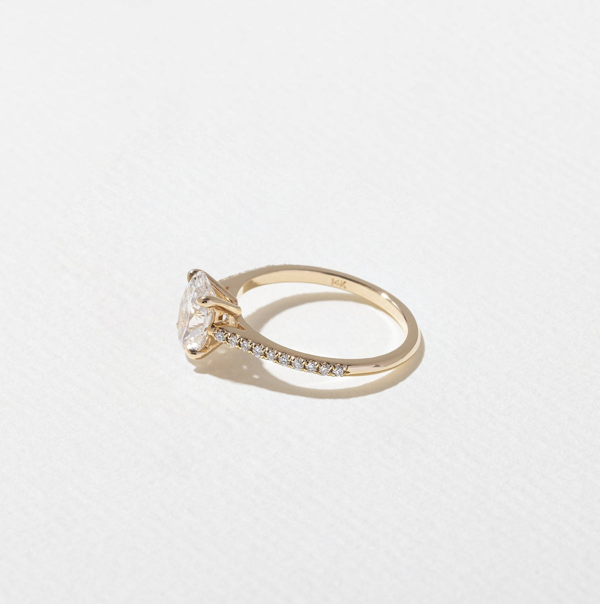 Emerald Pave Engagement Ring – 1 CT Lab Grown Diamond