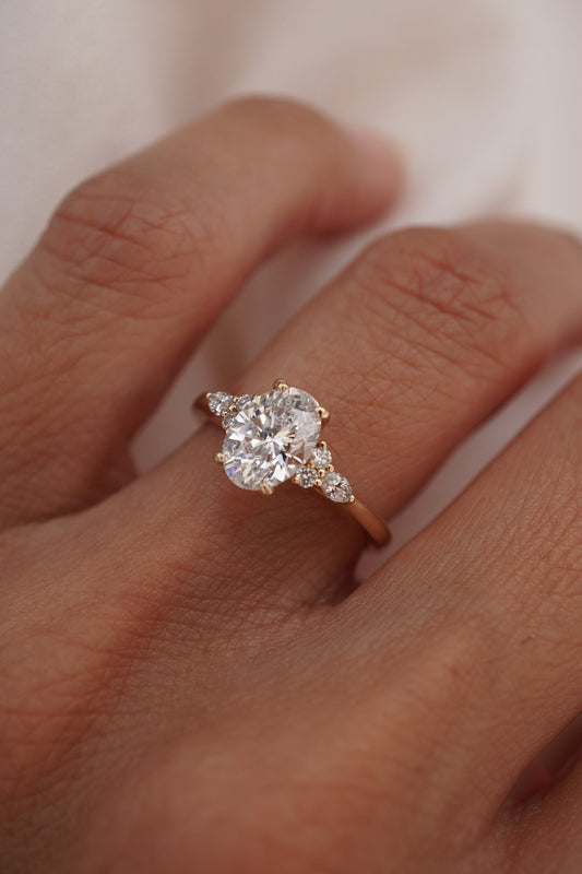 2 CT Round Three Stones Lab Grown Diamond Engagement Ring