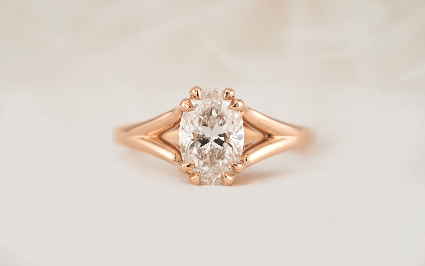 Marquise Shaped Three Stone Lab Grown Diamond Engagement Ring